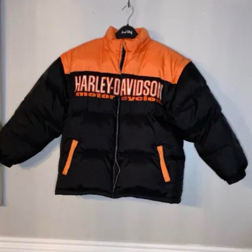 Vintage harley davidson puffer jacket